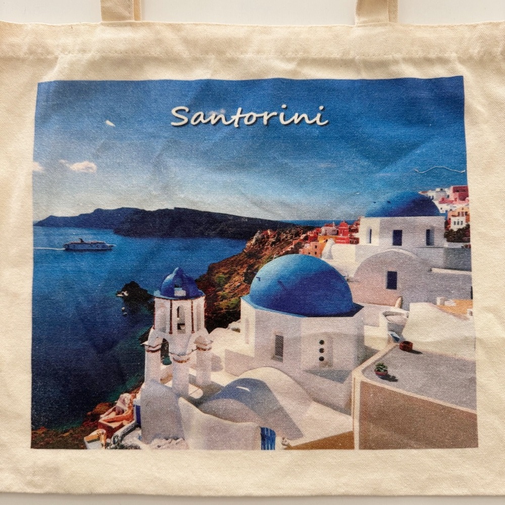 Santorini Canvas Tote Bag - Picture 2 of 6